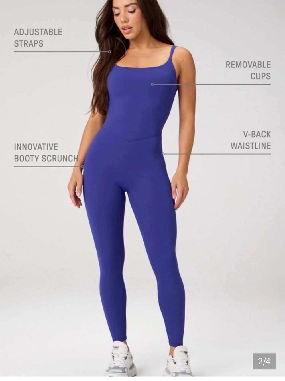 Fabletics NWT - M- PureLuxe Strappy Cutout & Butt Lifting Jumpsuit - Nightfall